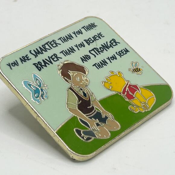 Disney Pin 2021 Winnie Pooh & Christopher Robin Smarter Braver Stronger EUC - Picture 2 of 4